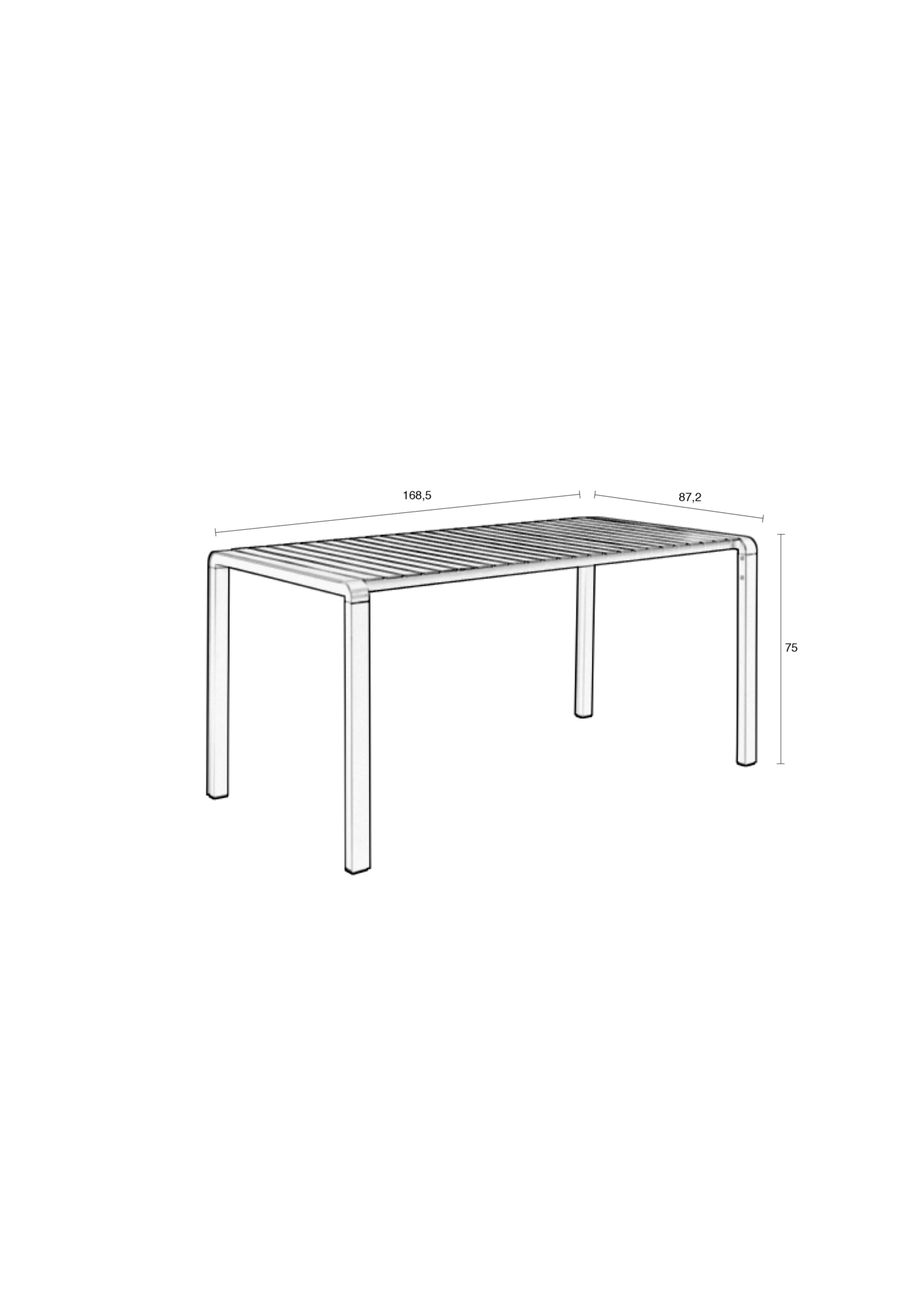Zuiver tuintafel Vondel Zwart 168,5 cm