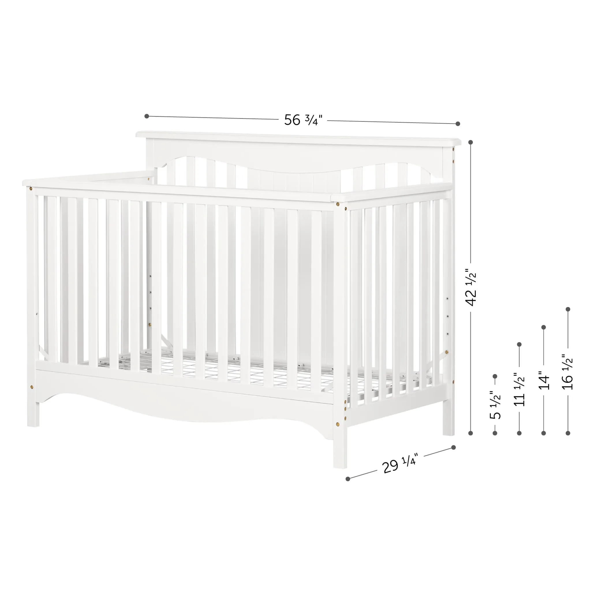 South Shore Couchette Avec Barrière de Transition Savannah - Blanc Solide