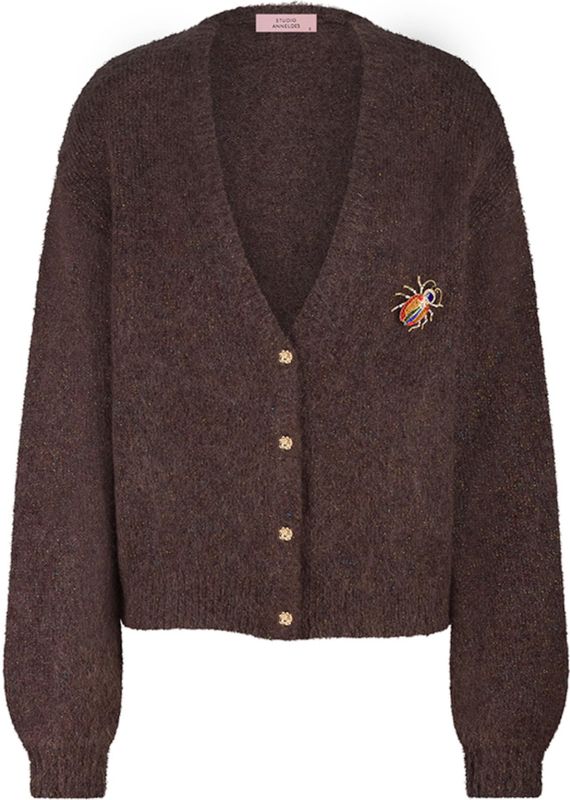 Studio Anneloes Dames vest bruin (Maat: XS) - Effen - Halslijn: V-hals,