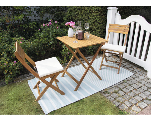 Garden Place Lisa 2-zits balkonset bestaande uit: 2 stoelen, tafel, hout, bruin