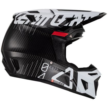 Casque cross Leatt 9.5 CARBON V23 AVEC MASQUE 2024 - Blanc
