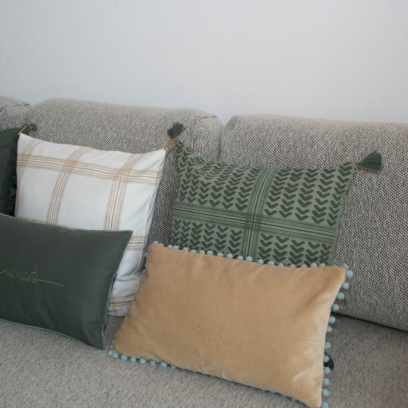 Febronie Housse de coussin  en Velours Avoriaz sable - 50x30 cm