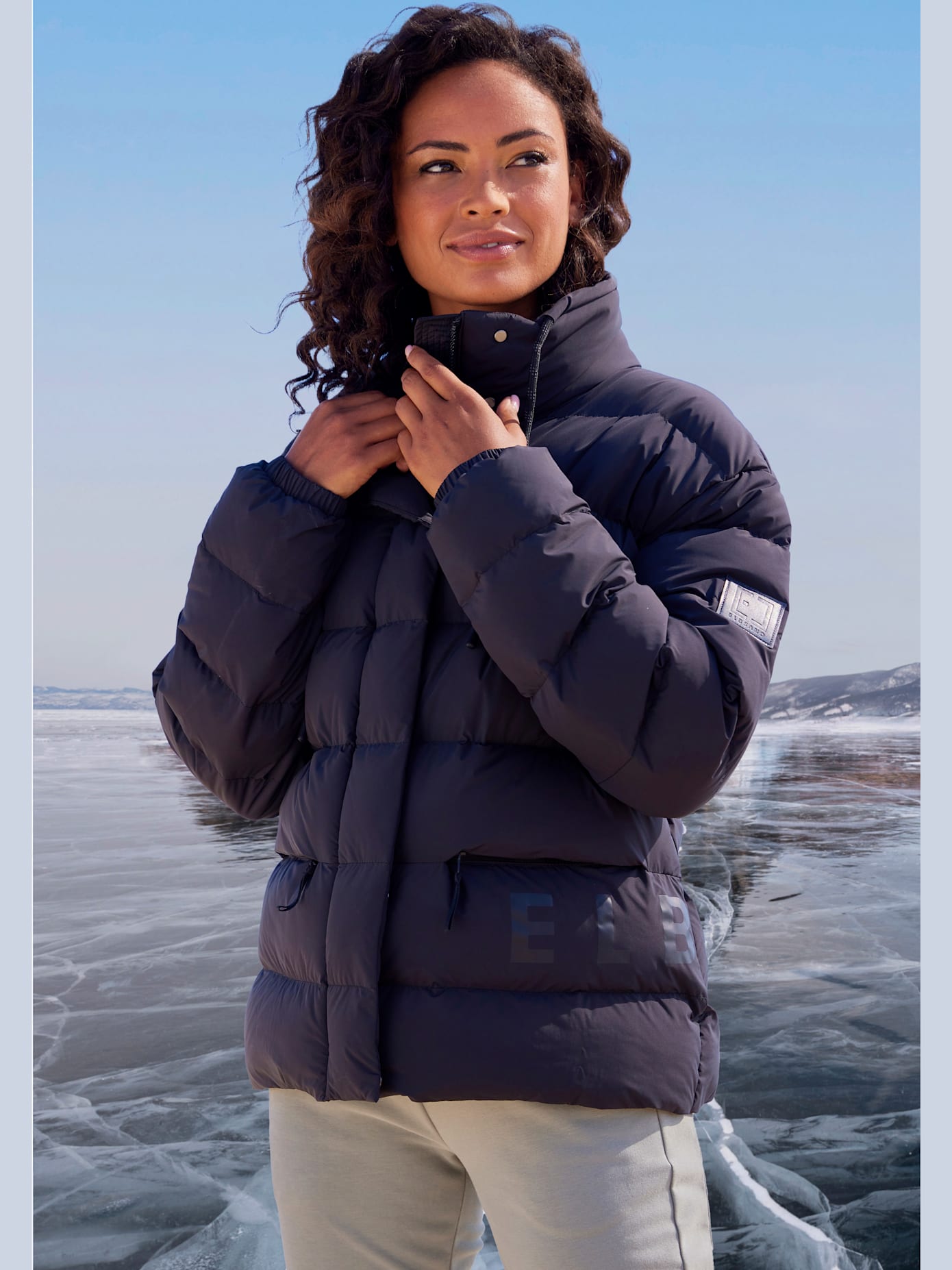 Doudoune veste matelassée doublée avec col réglable