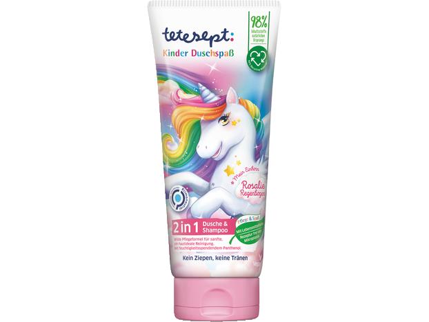 tetesept Duschgel & Shampoo 2in1 Mein Einhorn 200 ml Duschmittel und Shampoo mit milder Pflegeformel für Kinder
