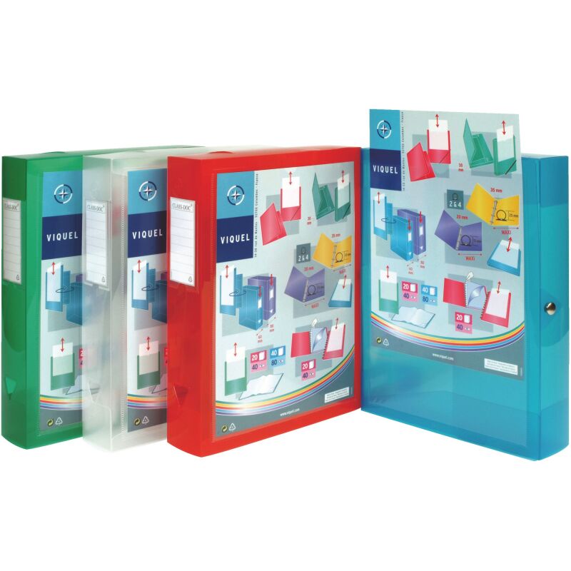 Boîte de classement plastique personnalisable CLASS DOC PROPYGLASS VIQUEL dos 8 cm couleur