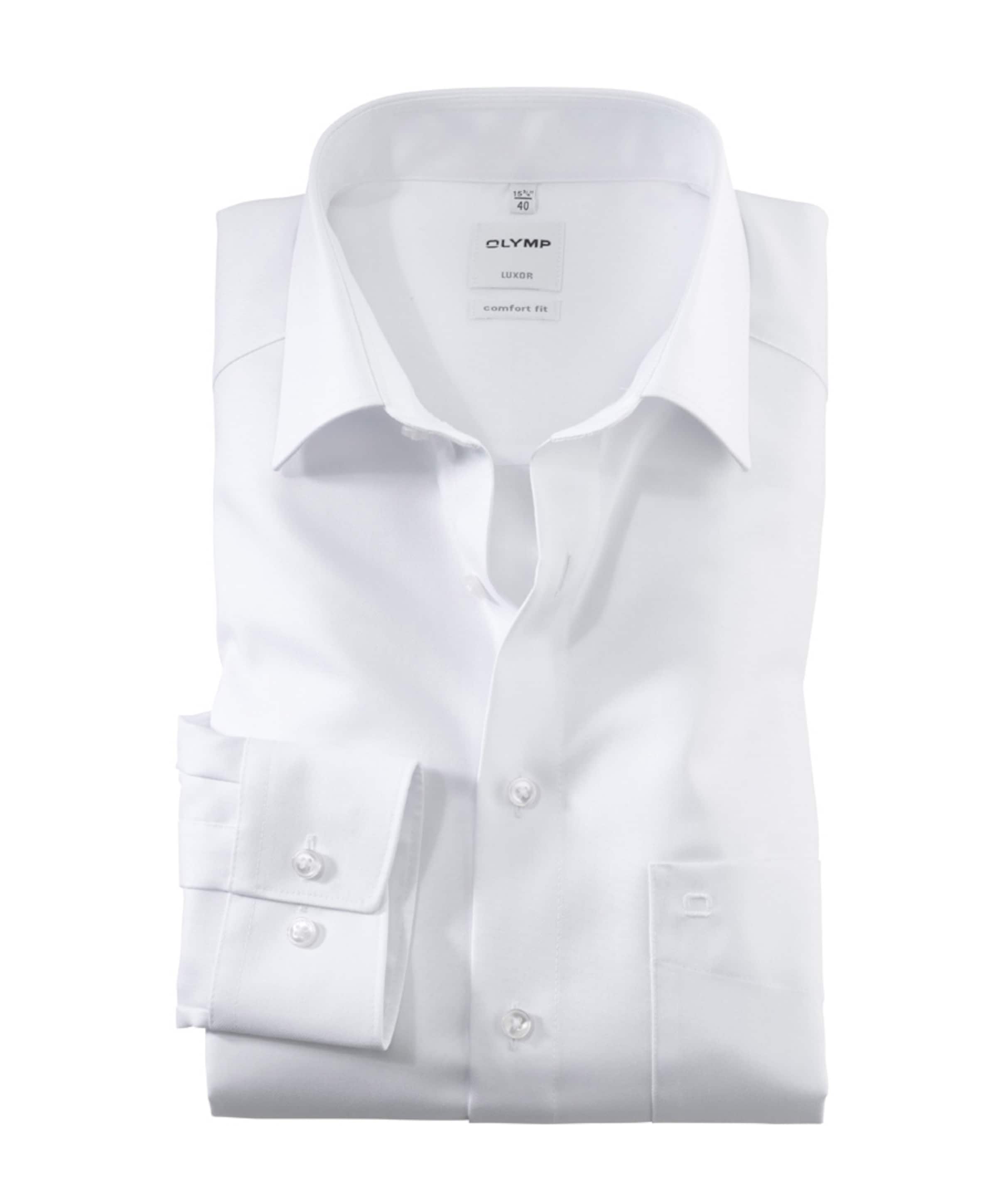 Olymp Comfort Fit Luxor Heren overhemd lange mouw wit