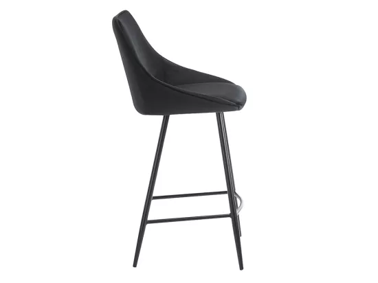 Lot de 2 tabourets de bar - Velours - Noir - MASURIE