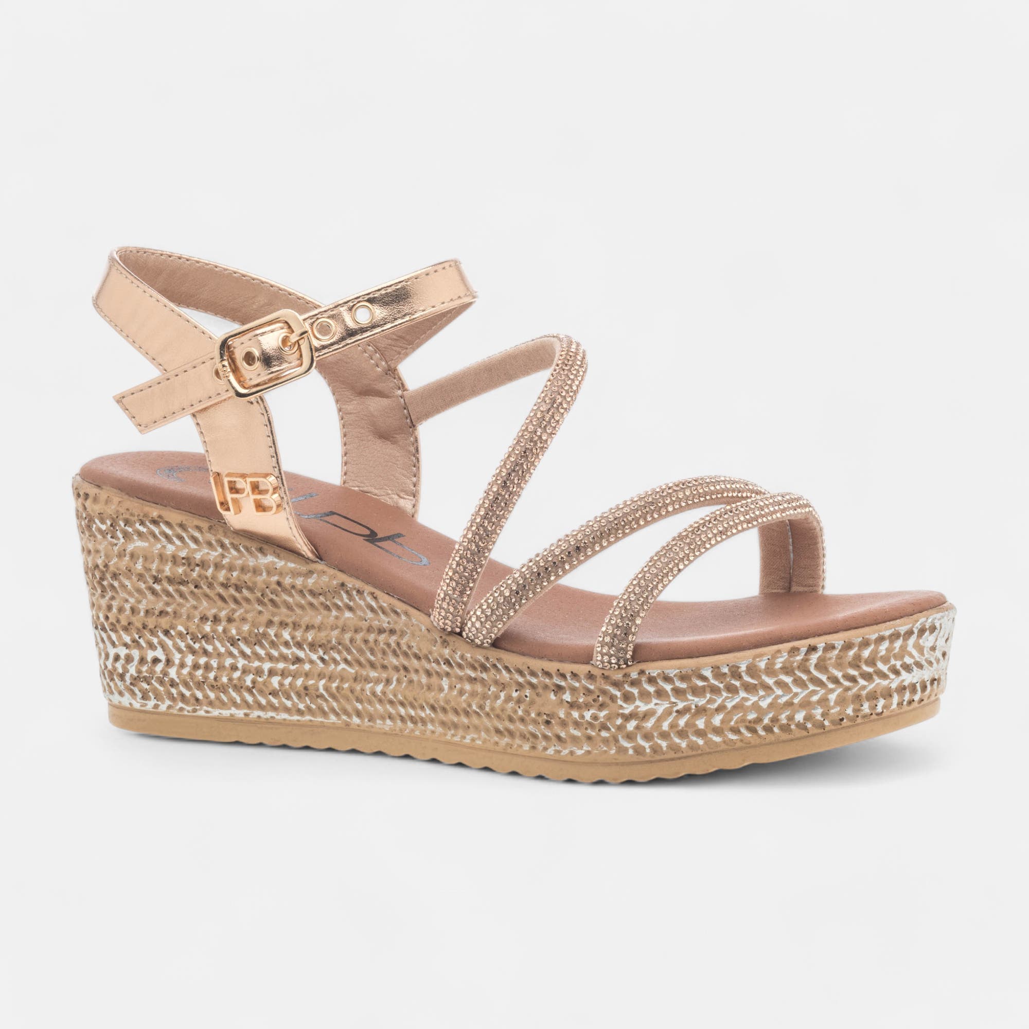 Nu-pieds à talon compensé Femme rose