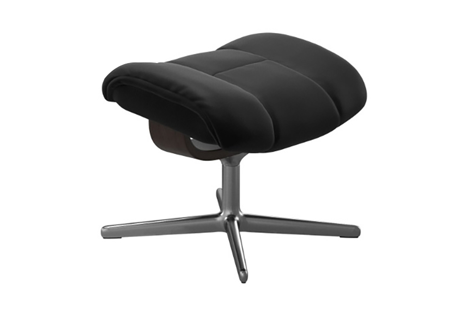 Ruby krakk I hud Paloma Black med Cross-understell i krom og wenge.