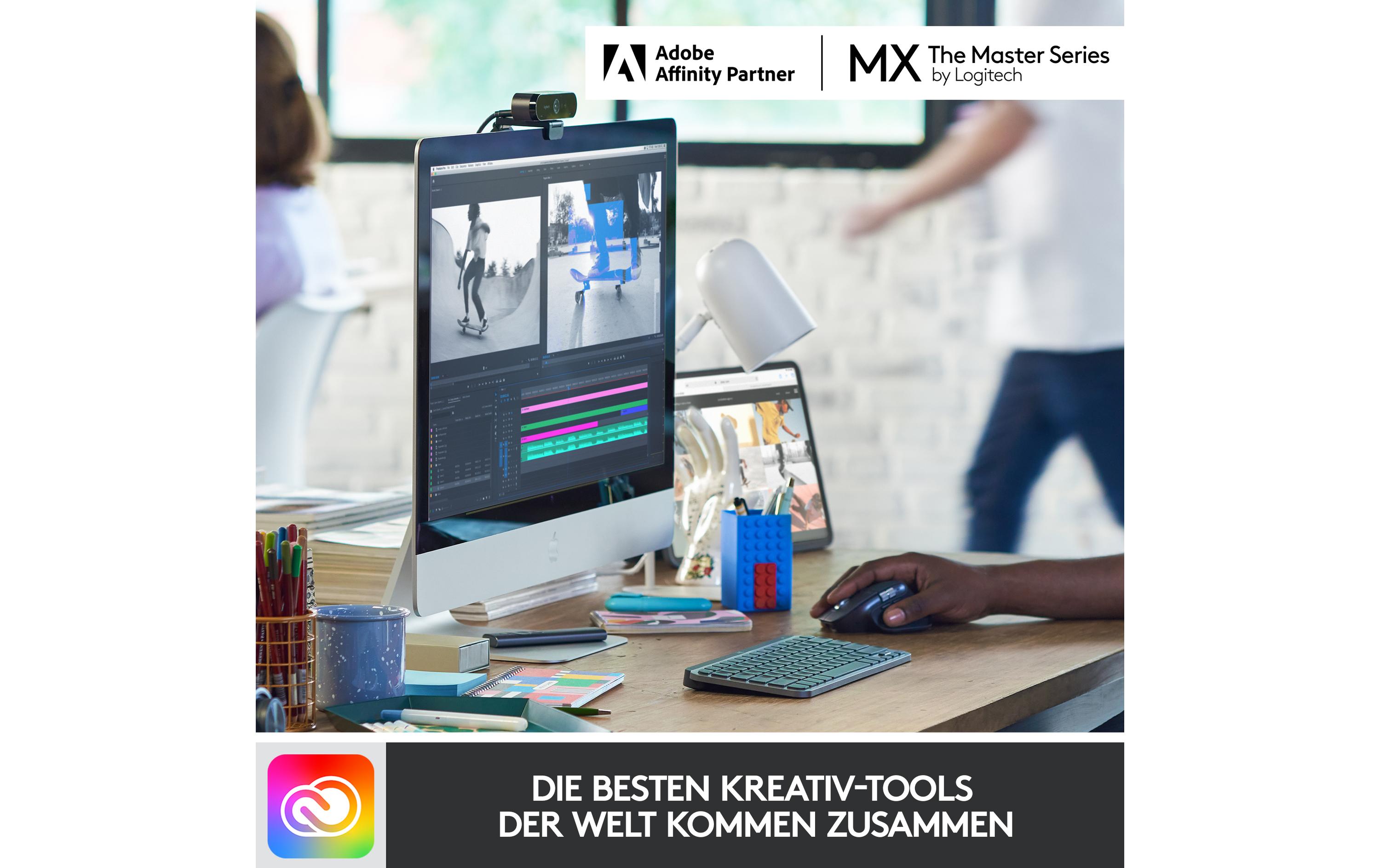 Tastatur MX Keys Mini Graphite CH-Layout<br>Minimalistische kabellose Tastatur mit Tastenbeleuchtung