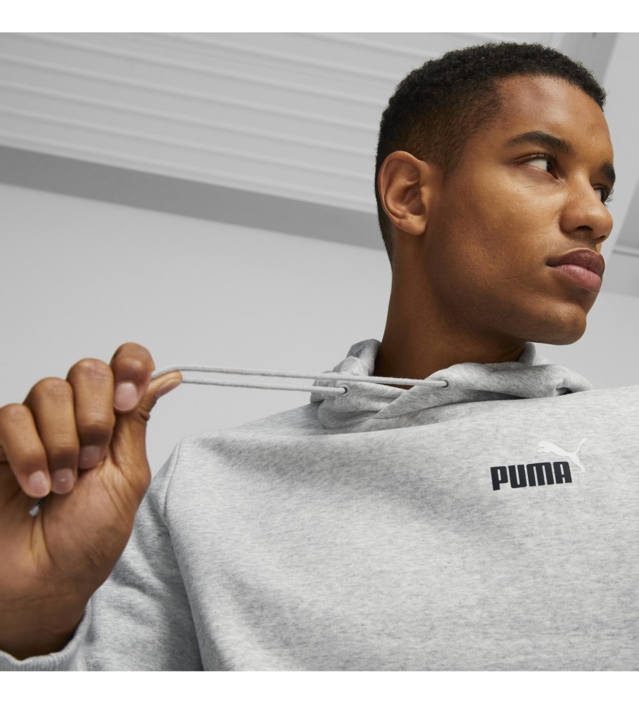 Moletom Puma Essentials+ com logo bicolor na cor cinza