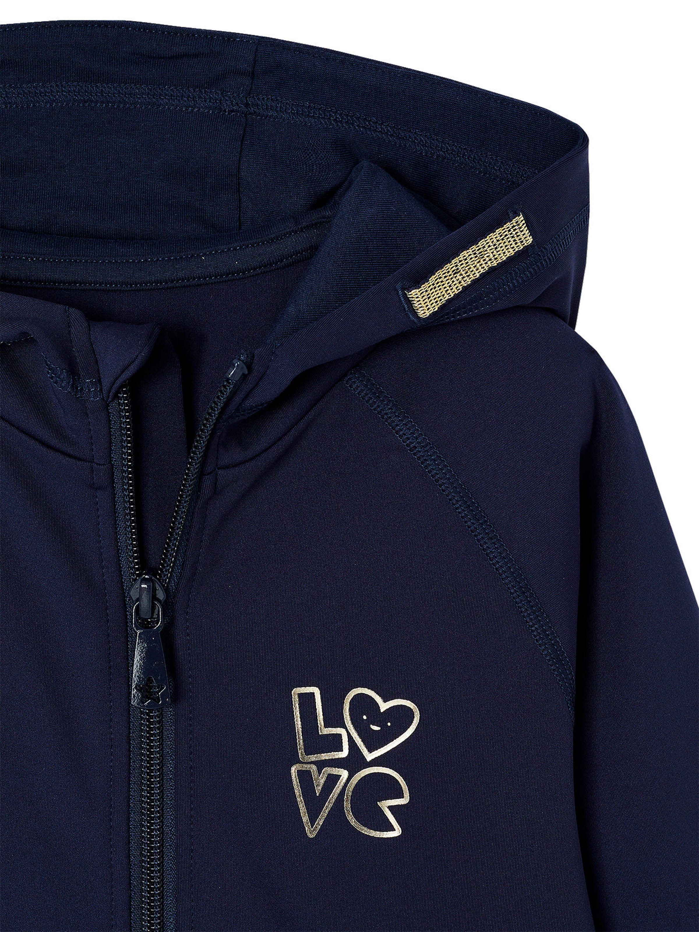 Vertbaudet Mädchen Sport-Set: Kapuzensweatjacke & Leggings aus Funktionsmaterial marine