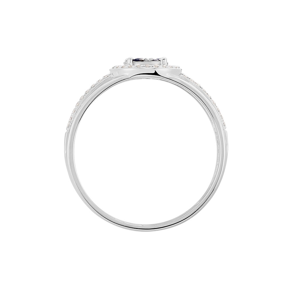 Bague Lise-laure Or Blanc Saphir Et Diamant