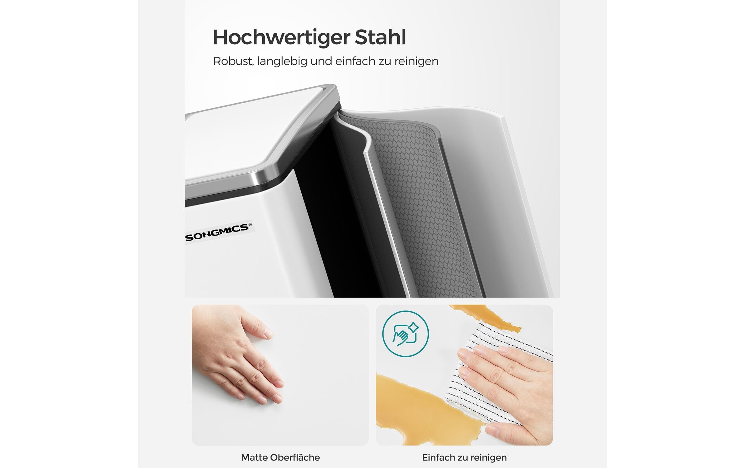 SONGMICS Mülleimer »3 x 18 l« 3 Behälter