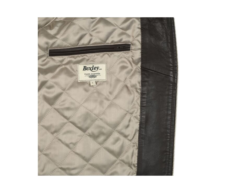 Blouson cuir homme Chocolat - CARTER