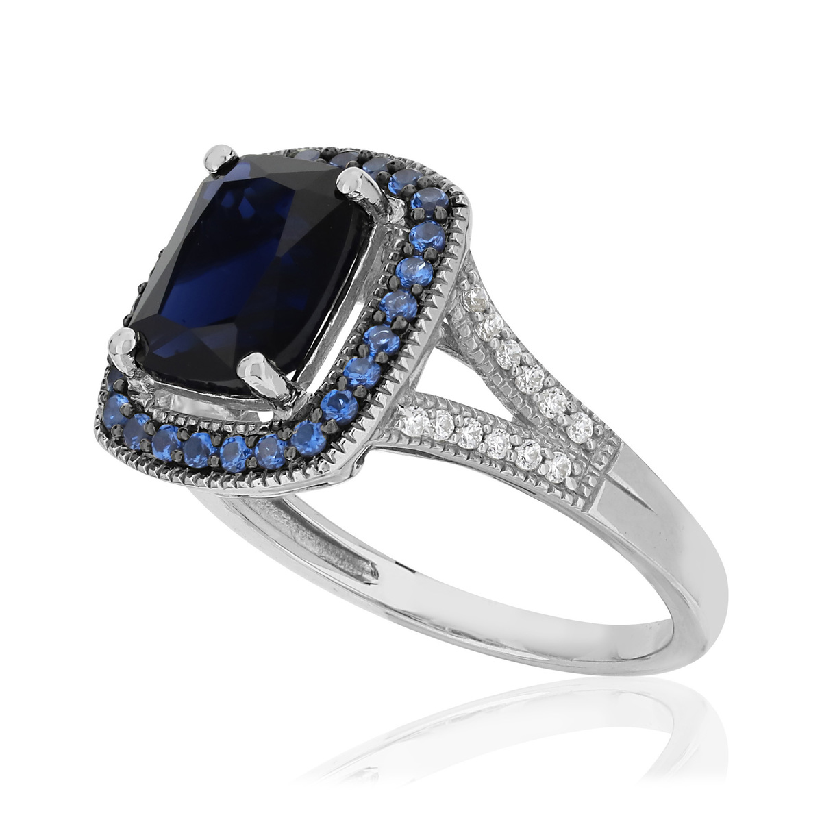 Bague argent 925 pierre imitation zirconias