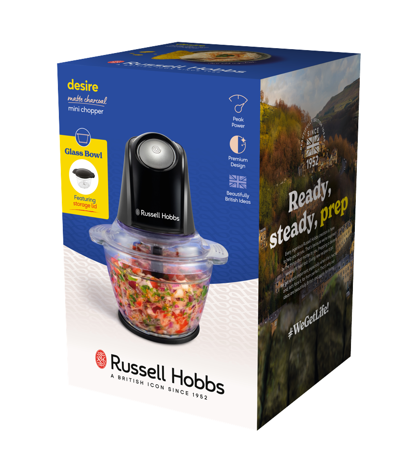 Russell Hobbs - Matte Charcoal Minihakker - Matte Charcoal - 1L