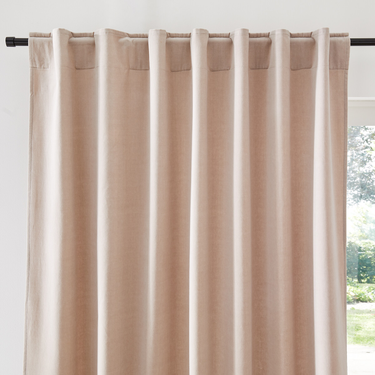 LA REDOUTE INTERIEURS<br>Cortina de veludo com acabamento em laços ocultos, Veludo