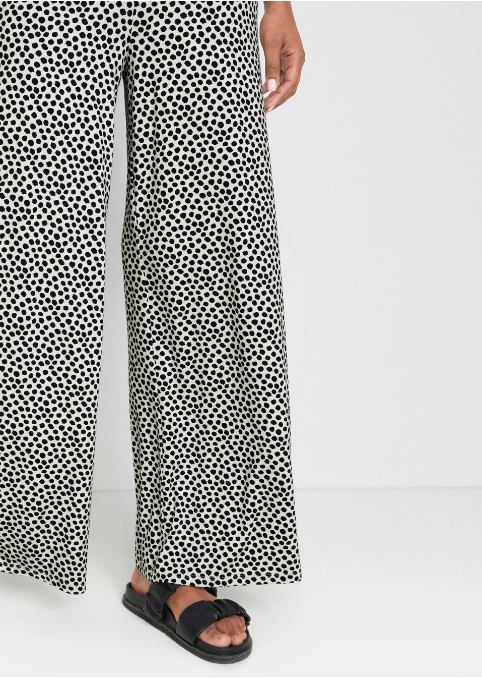 Pantalon palazzo en jersey avec taille confortable, imprimé