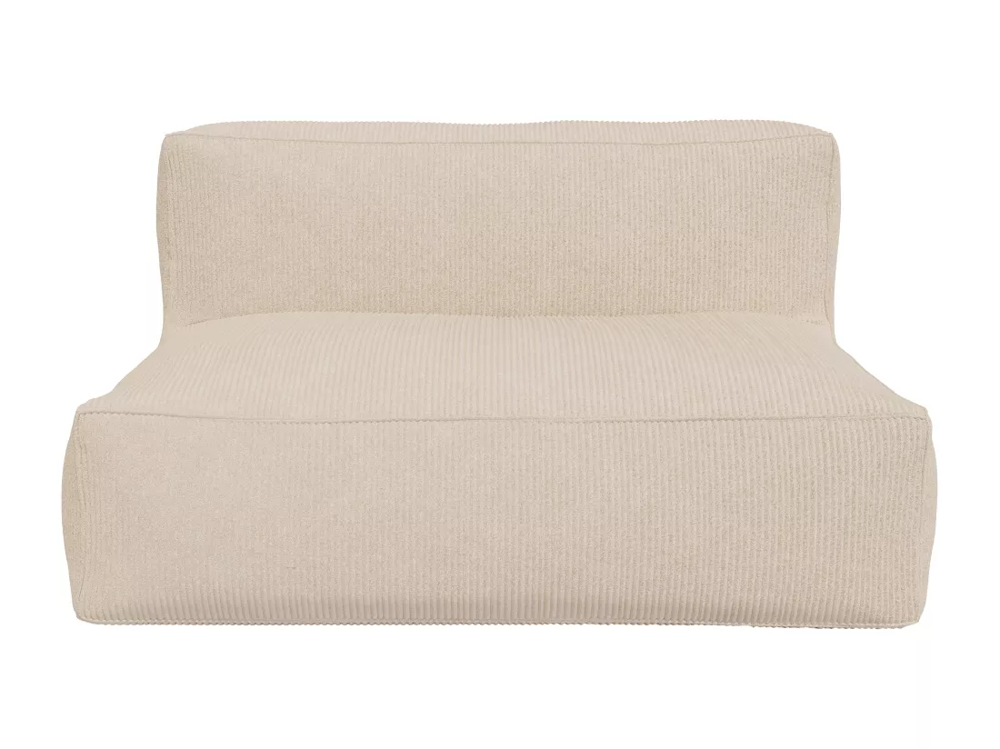 Canapé modulable avec pouf en velours côtelé beige NOUMARA