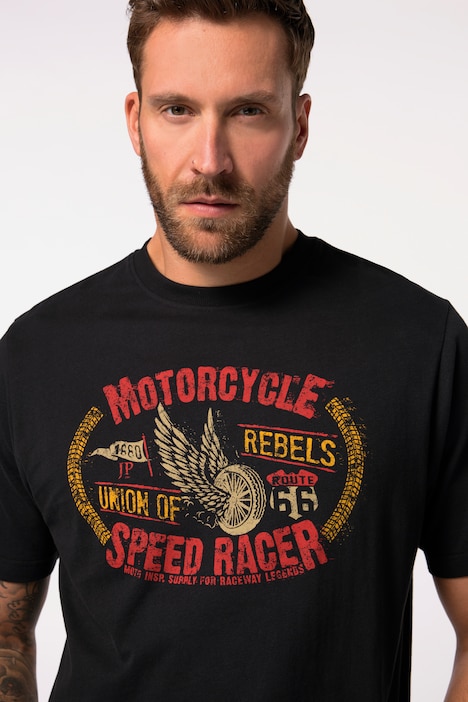 T-Shirt, Halbarm, Brustprint, bis 8 XL