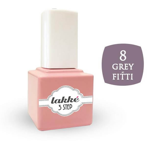Vernis semi-permanent 8 grey fitti Lakke' 3-step 7ML