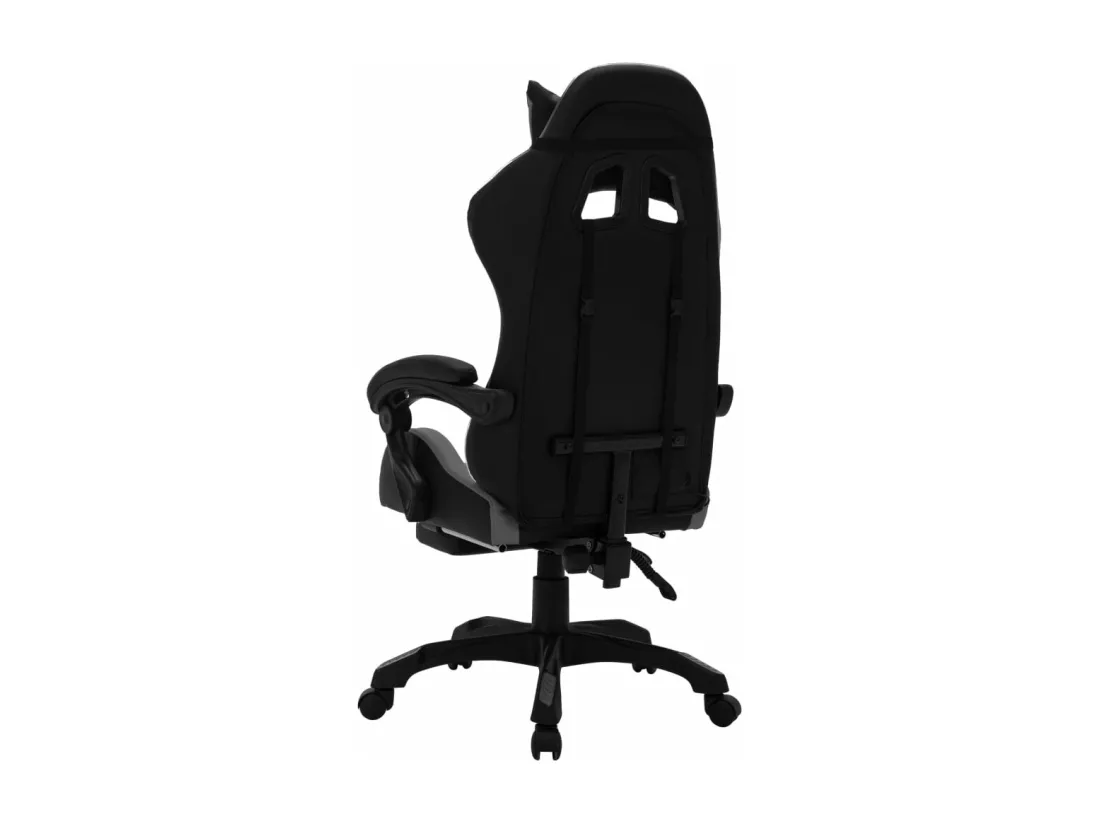 Fauteuil de jeux vidéo avec LED RVB Gris et noir Similicuir