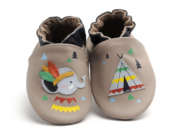 Robeez chaussons bebe elefant camp gris