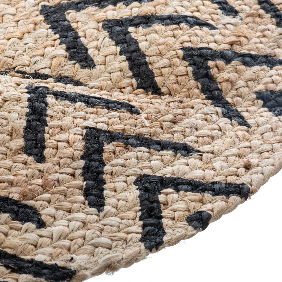 TAPIS JUTE ROND IMPRIME LIVIN D.120CM