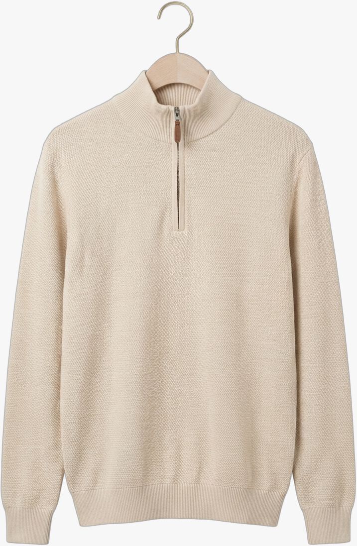 ecru profuomo trui pullover half zip twinkle slub