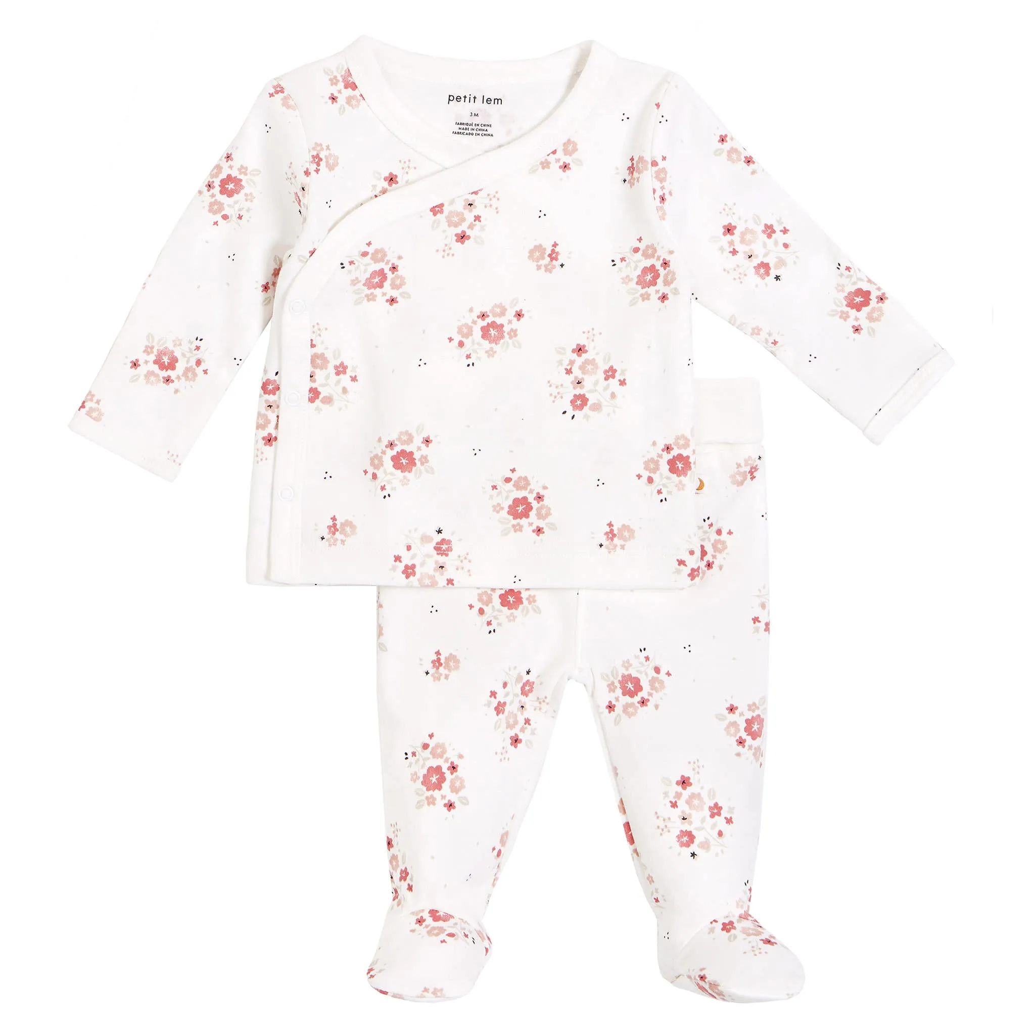 Petit Lem Ensemble Pantalon Fleurs Lapins 0-9mois