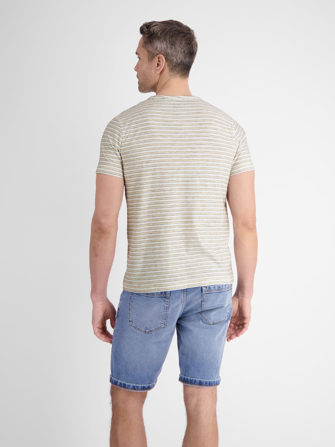 Herren Serafino-Shirt, gestreift
