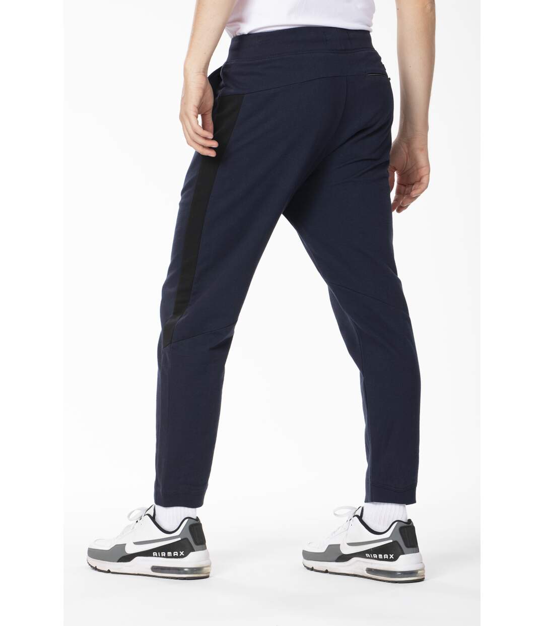 Pantalon de détente coton avec bande sur les côtés ASWIN BLEU