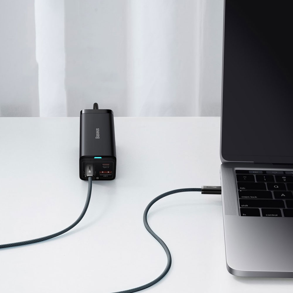 (2m) 100W Dynamic USB C auf USB C Nylon Ladekabel Fast Charging Datenkabel - Schwarz