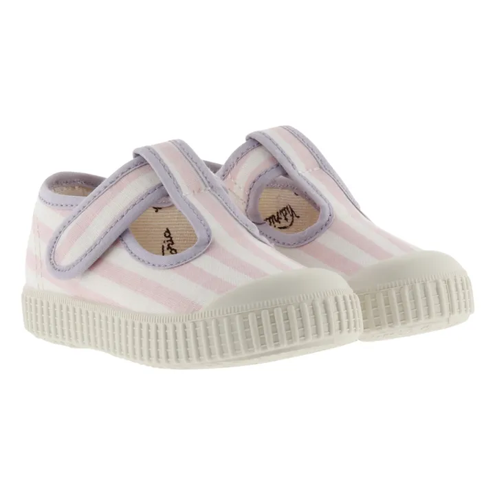 Victoria Baskets Scratchs Sandalia Tira Lona Rayures | Rose