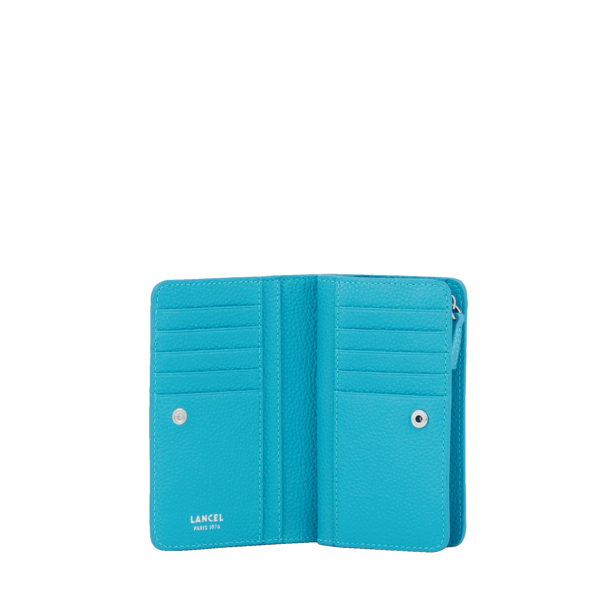 Portefeuille rectangulaire compact zippé Ninon de Lancel-Bleu ocean