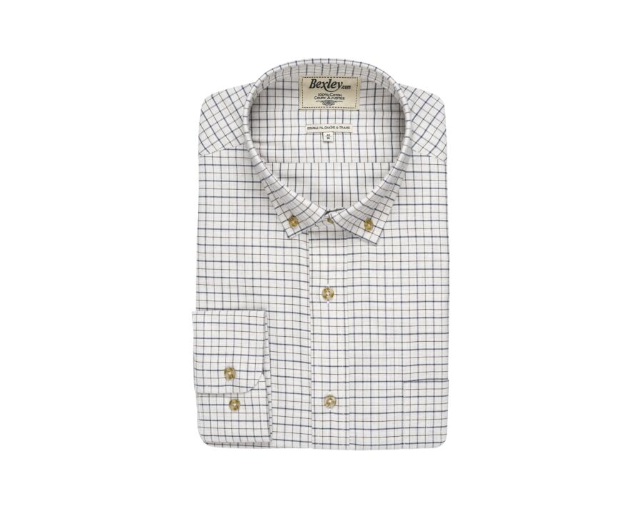 Chemise beige twill à carreaux - BENETT
