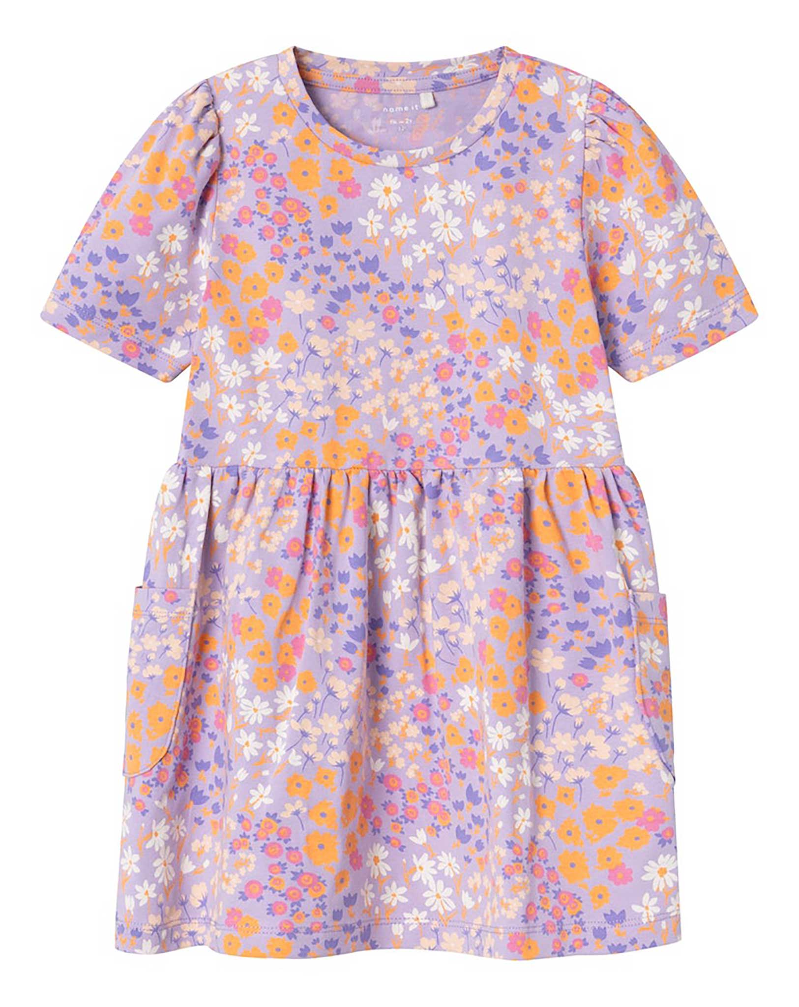Kurzarmkleid NMFFIDA FLOWERS in lilac breeze