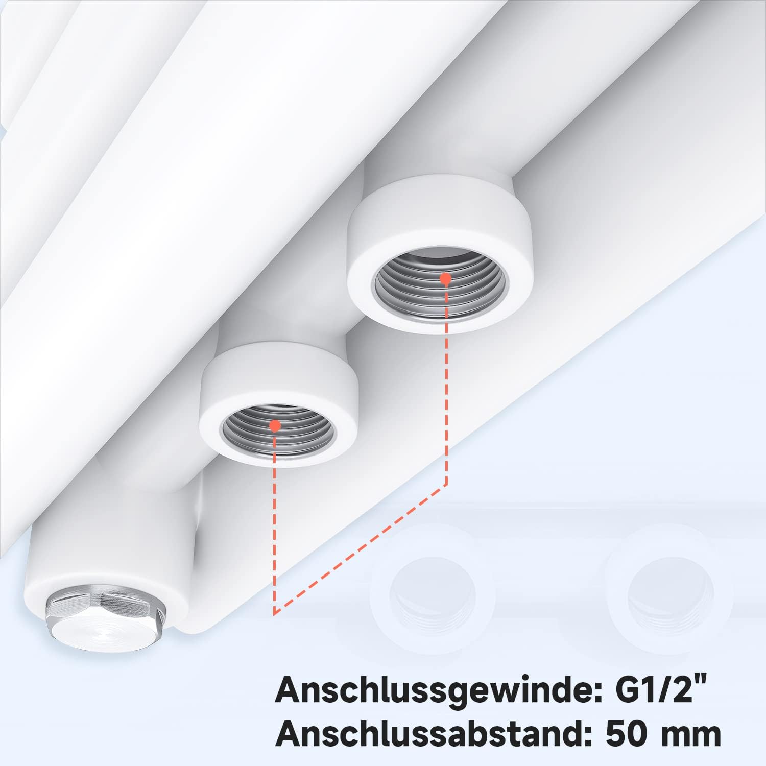SONNI Design Heizkörper 593x1200mm Weiß Doppellagig Horizontal Paneelheizkörper Seitenanschluss Badheizkörper