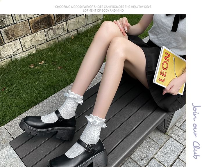 Silverslyre - Mary Jane pumps met blokhak en plateauzool