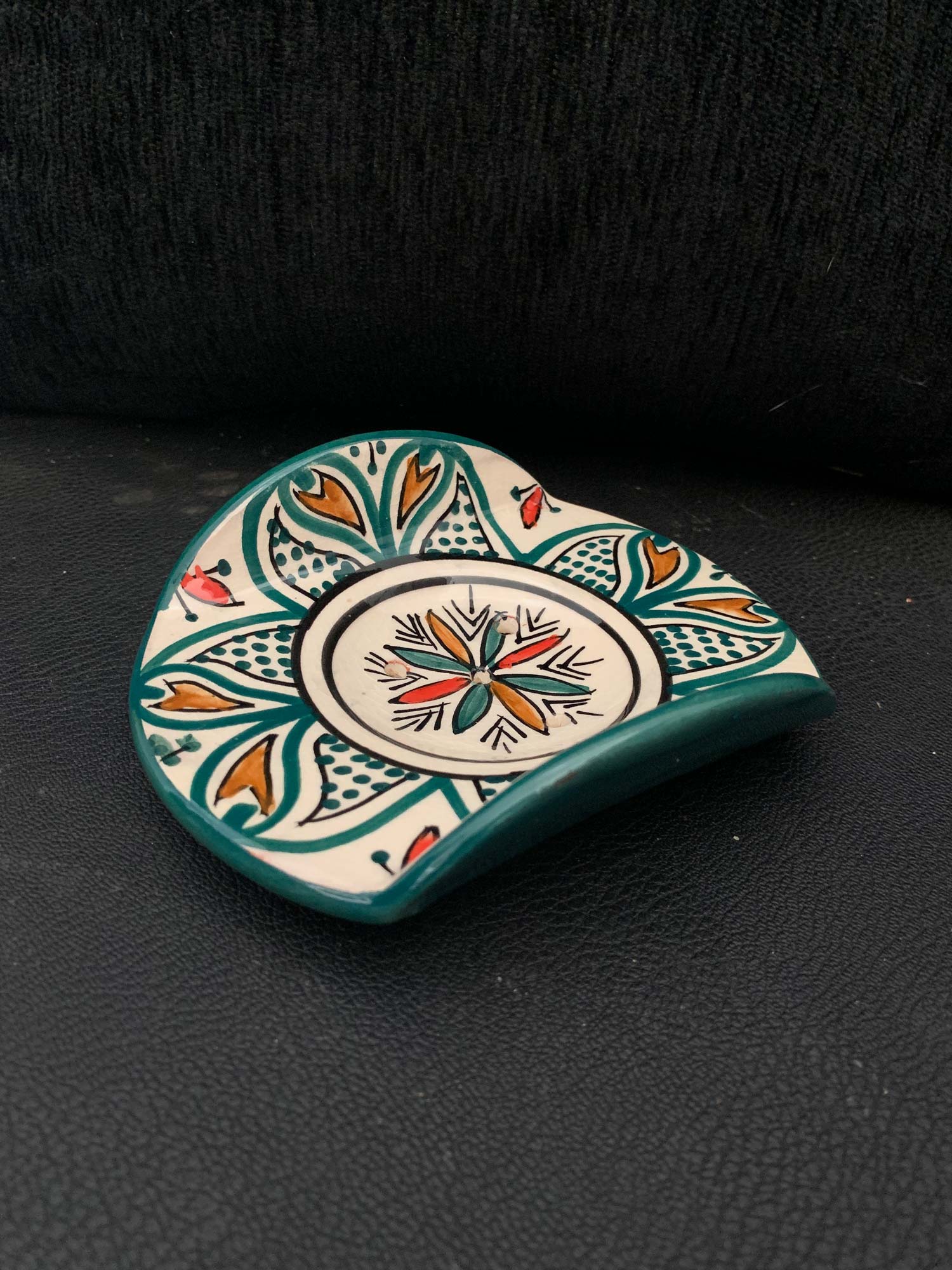 Keramik-Seifenschale, türkis, multicolor, B 10 cm, L 13 cm, H 4 cm von fischer's lagerhaus