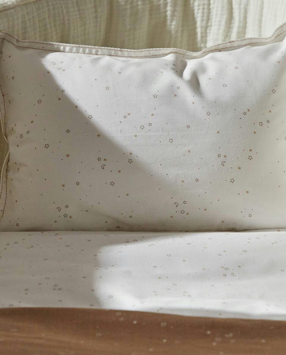 Conjunto de capa de edredom com estampa de luas e estrelas