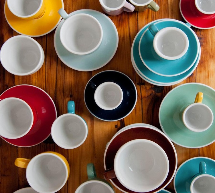 6 Tasses Café Latte et sous-tasses Egg 30cl Black - Loveramics