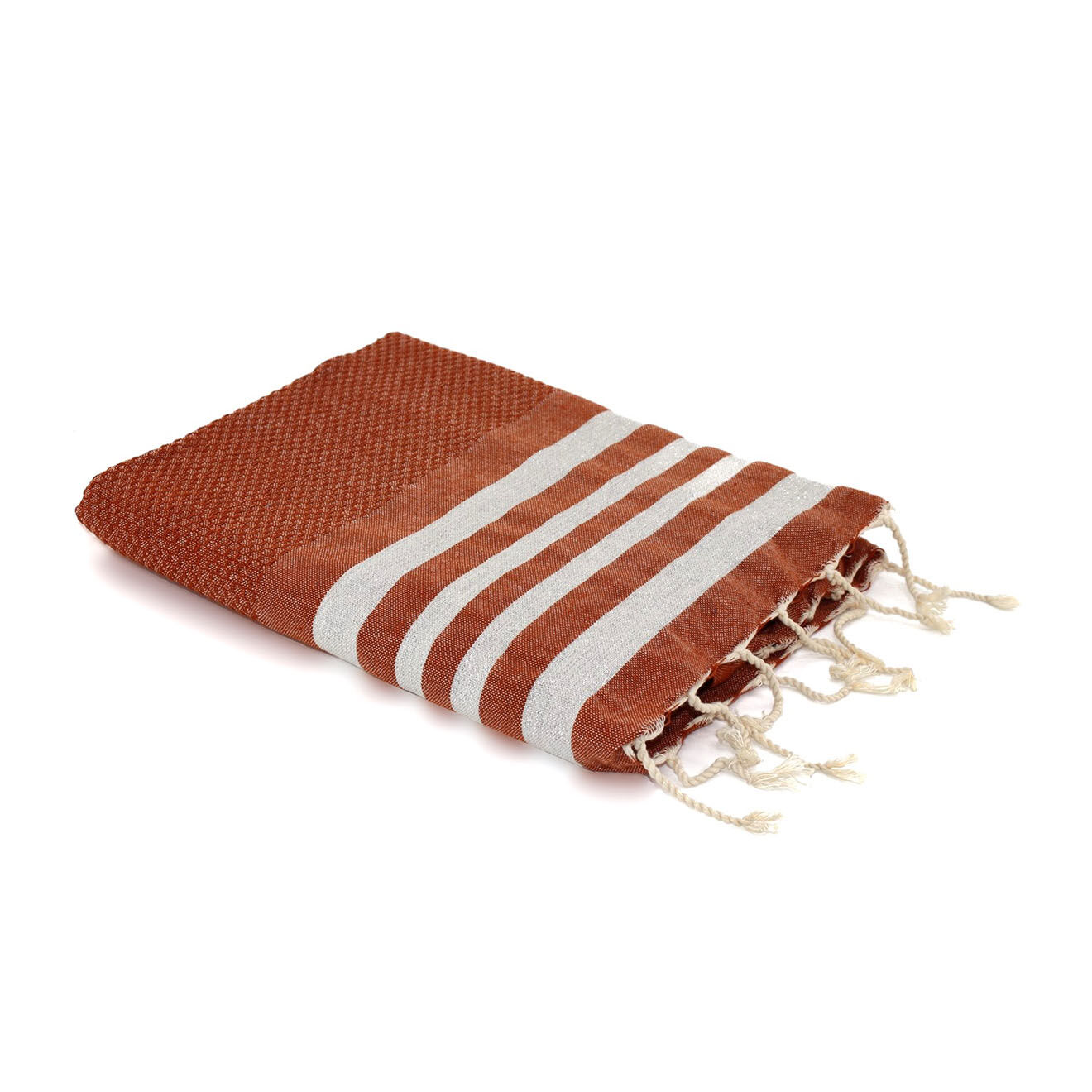 Febronie Fouta Nid d'Abeille Hamptons terracotta - 100x200 cm