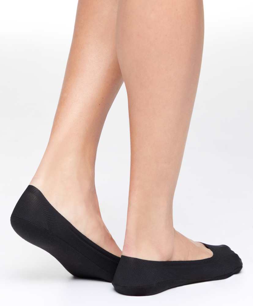 2 pares de meias Footies de microfibra canelada