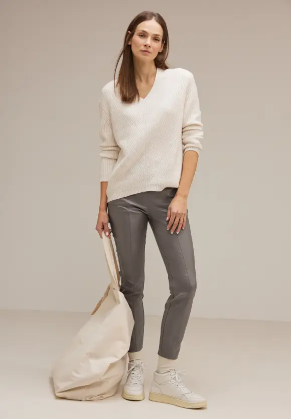Skinny Fit Coating Hose - glowy taupe
