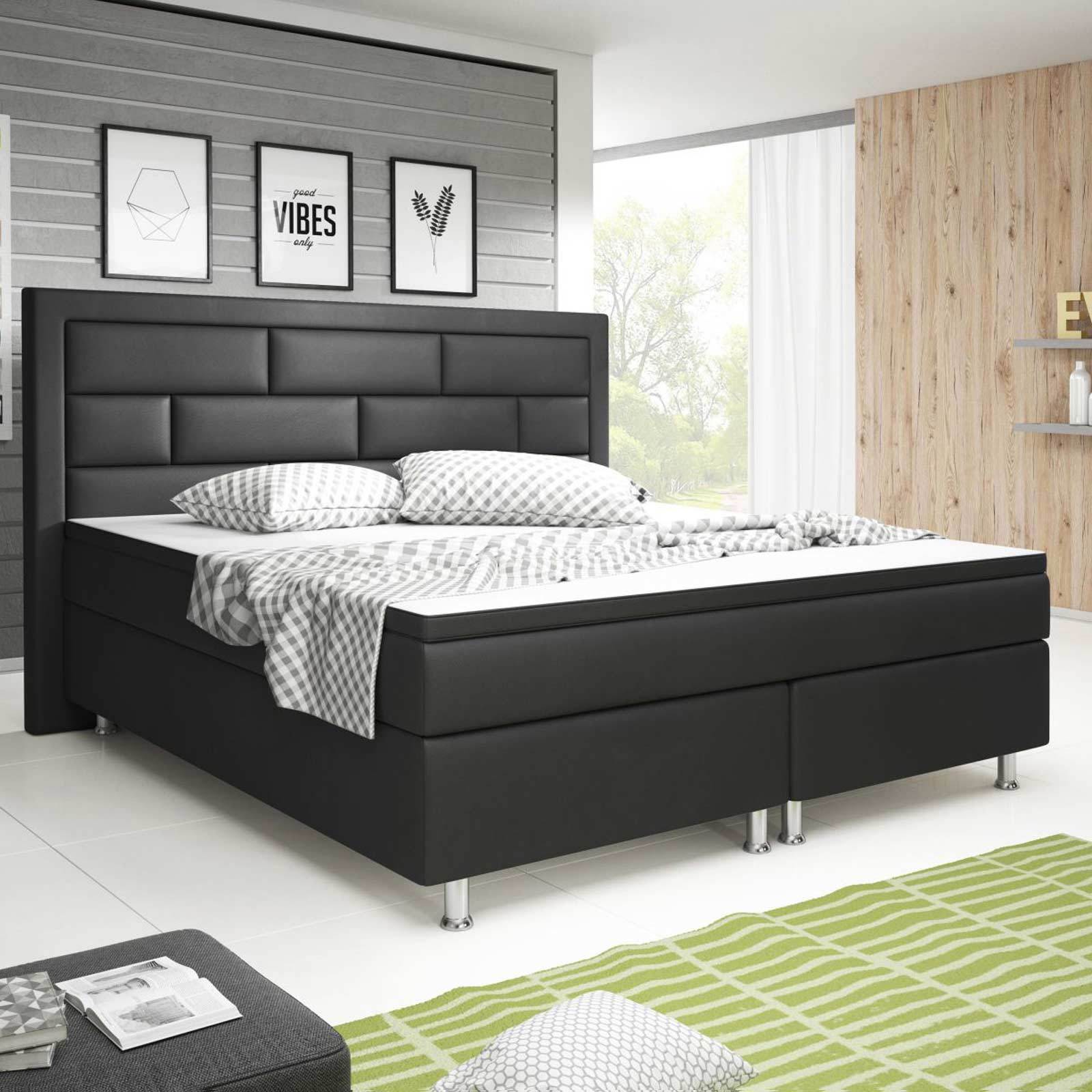 Boxspringbett - schwarz - H3 - 180x200 cm