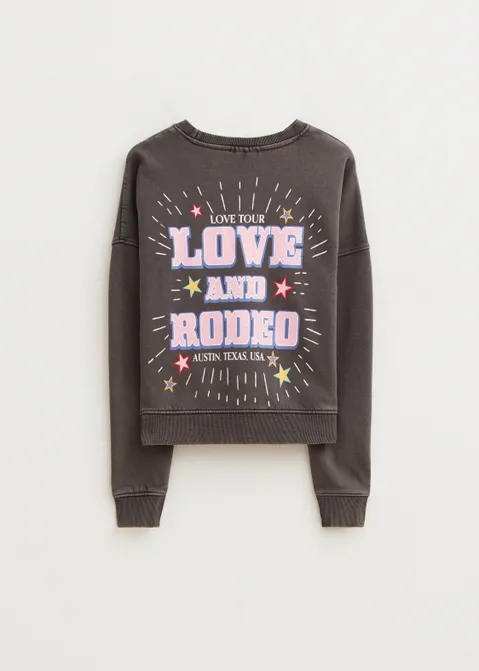 Sweater met print rodeo antraciet (ACIDWAS)