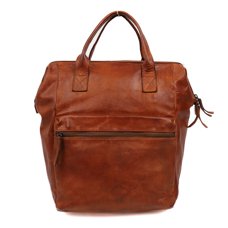 Bear Design Rugtas met Beugelsluiting Jurian Cognac