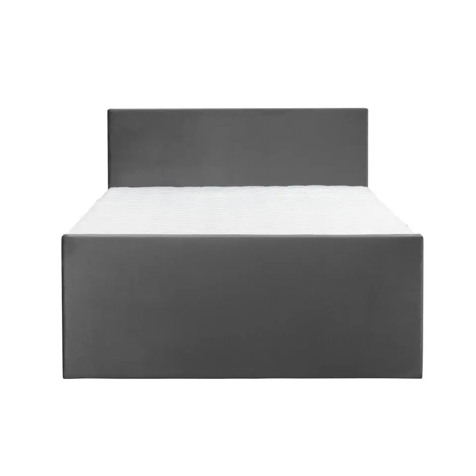 Boxspring met voetbord Liv egaal - grijs - 180x200 cm - ronde poot